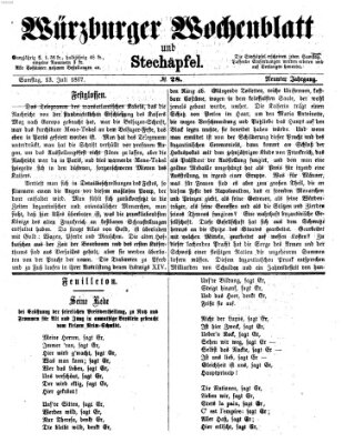Würzburger Wochenblatt und Stechäpfel (Würzburger Stechäpfel) Samstag 13. Juli 1867