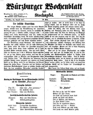 Würzburger Wochenblatt und Stechäpfel (Würzburger Stechäpfel) Samstag 24. August 1867