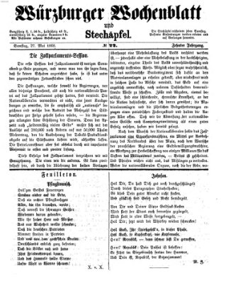 Würzburger Wochenblatt und Stechäpfel (Würzburger Stechäpfel) Mittwoch 27. Mai 1868