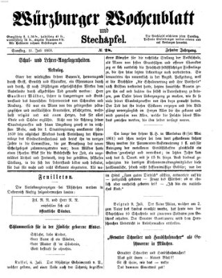 Würzburger Wochenblatt und Stechäpfel (Würzburger Stechäpfel) Samstag 11. Juli 1868