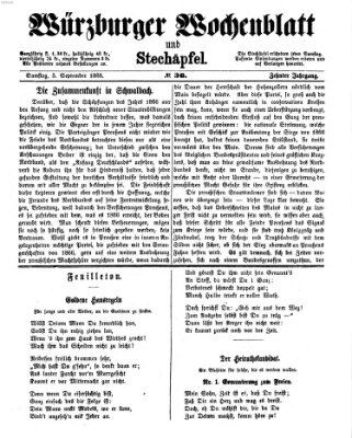 Würzburger Wochenblatt und Stechäpfel (Würzburger Stechäpfel) Samstag 5. September 1868