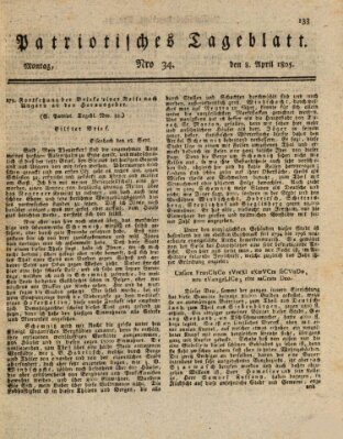 Patriotisches Tageblatt Montag 8. April 1805