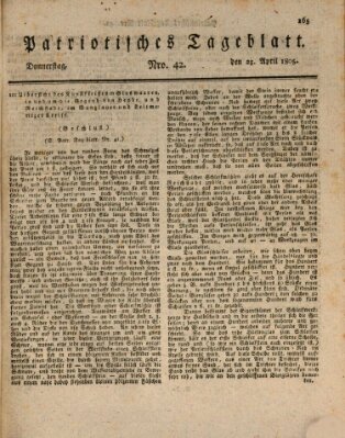 Patriotisches Tageblatt Donnerstag 25. April 1805