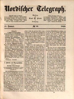 Nordischer Telegraph Freitag 19. Januar 1849