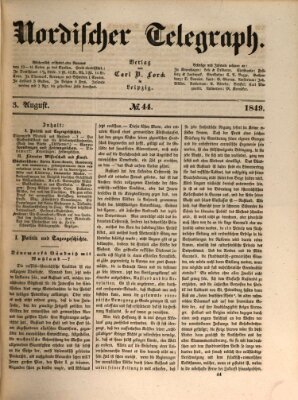 Nordischer Telegraph Freitag 3. August 1849