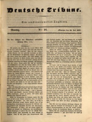 Deutsche Tribüne Dienstag 19. Juli 1831