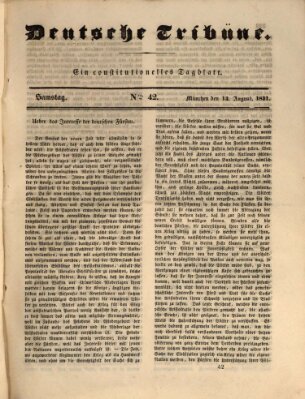 Deutsche Tribüne Samstag 13. August 1831