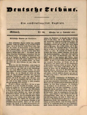 Deutsche Tribüne Mittwoch 21. September 1831