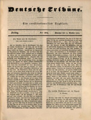 Deutsche Tribüne Freitag 14. Oktober 1831
