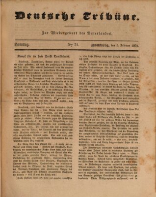 Deutsche Tribüne Sonntag 5. Februar 1832