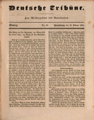 Deutsche Tribüne Montag 20. Februar 1832
