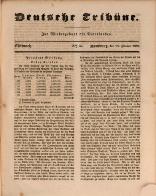 Deutsche Tribüne Mittwoch 29. Februar 1832