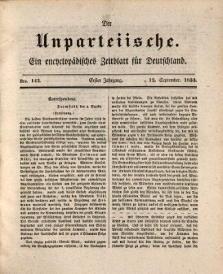Der Unparteiische Donnerstag 12. September 1833