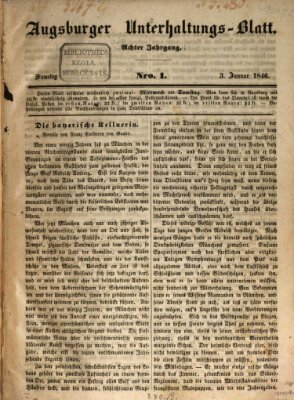 Augsburger Unterhaltungs-Blatt Samstag 3. Januar 1846