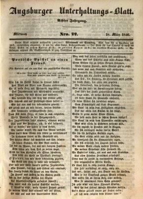 Augsburger Unterhaltungs-Blatt Mittwoch 18. März 1846