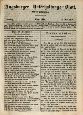 Augsburger Unterhaltungs-Blatt Samstag 16. Mai 1846
