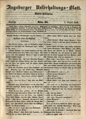 Augsburger Unterhaltungs-Blatt Samstag 1. August 1846