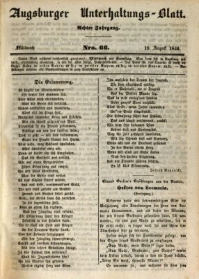 Augsburger Unterhaltungs-Blatt Mittwoch 19. August 1846