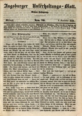 Augsburger Unterhaltungs-Blatt Mittwoch 2. September 1846