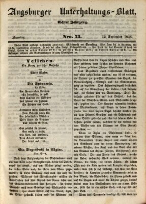 Augsburger Unterhaltungs-Blatt Samstag 12. September 1846