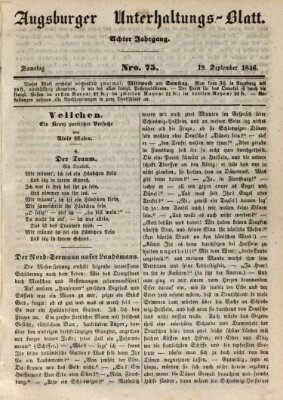 Augsburger Unterhaltungs-Blatt Samstag 19. September 1846