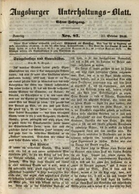Augsburger Unterhaltungs-Blatt Samstag 31. Oktober 1846