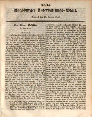 Augsburger Unterhaltungs-Blatt Mittwoch 16. Februar 1848