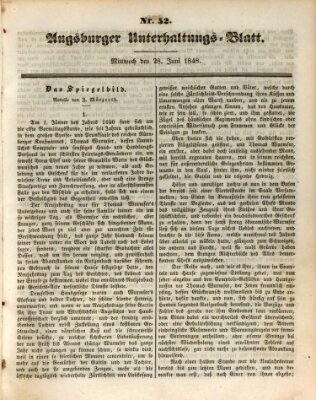 Augsburger Unterhaltungs-Blatt Mittwoch 28. Juni 1848