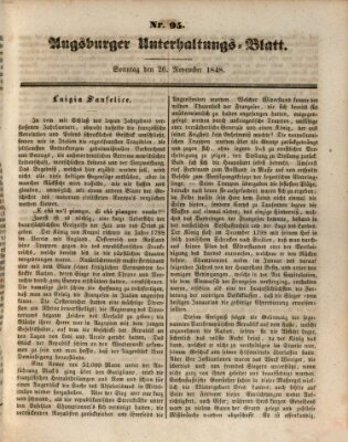 Augsburger Unterhaltungs-Blatt Sonntag 26. November 1848