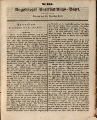 Augsburger Unterhaltungs-Blatt Sonntag 24. Dezember 1848