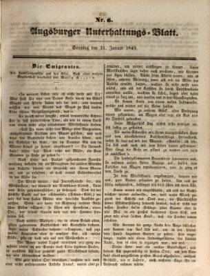 Augsburger Unterhaltungs-Blatt Sonntag 21. Januar 1849