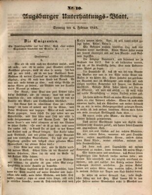 Augsburger Unterhaltungs-Blatt Sonntag 4. Februar 1849