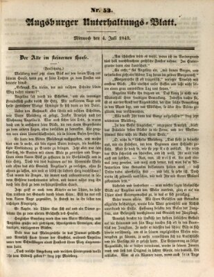 Augsburger Unterhaltungs-Blatt Mittwoch 4. Juli 1849
