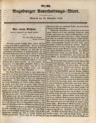 Augsburger Unterhaltungs-Blatt Mittwoch 19. September 1849
