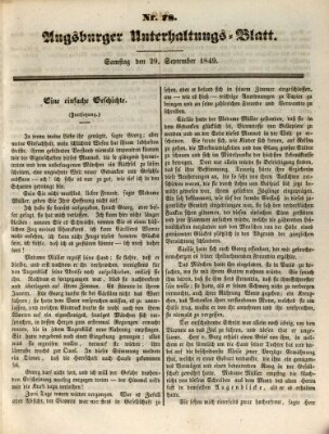 Augsburger Unterhaltungs-Blatt Samstag 29. September 1849