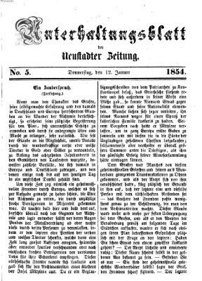 Neustadter Zeitung Donnerstag 12. Januar 1854
