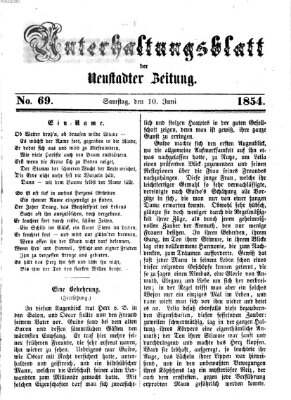 Neustadter Zeitung Samstag 10. Juni 1854