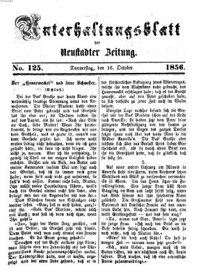Neustadter Zeitung Donnerstag 16. Oktober 1856