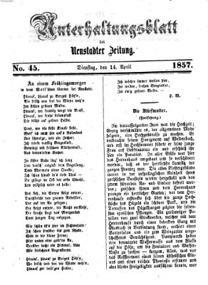 Neustadter Zeitung Dienstag 14. April 1857