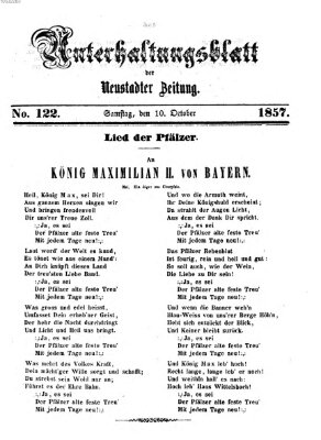 Neustadter Zeitung Samstag 10. Oktober 1857