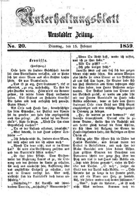Neustadter Zeitung Dienstag 15. Februar 1859