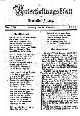 Neustadter Zeitung Samstag 10. September 1859