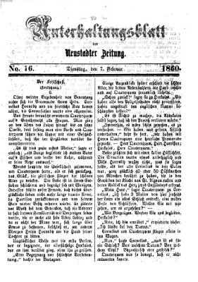 Neustadter Zeitung Dienstag 7. Februar 1860