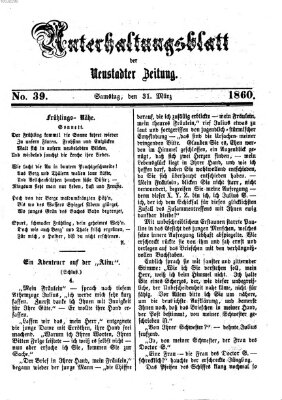 Neustadter Zeitung Samstag 31. März 1860