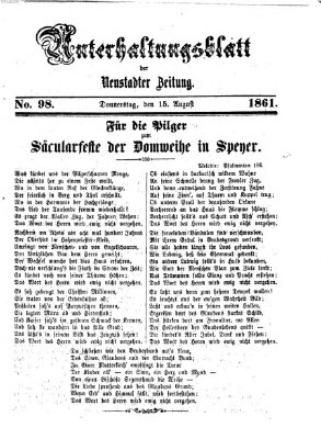 Neustadter Zeitung Donnerstag 15. August 1861