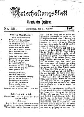 Neustadter Zeitung Donnerstag 31. Oktober 1861