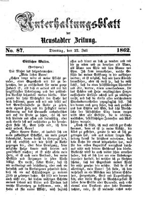 Neustadter Zeitung Dienstag 22. Juli 1862