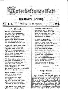 Neustadter Zeitung Samstag 20. September 1862