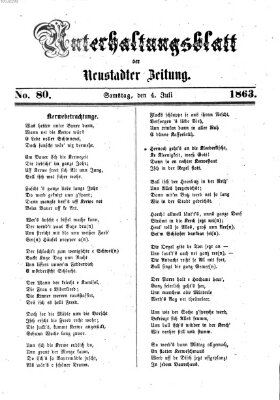 Neustadter Zeitung Samstag 4. Juli 1863