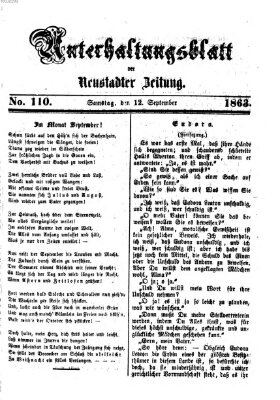 Neustadter Zeitung Samstag 12. September 1863